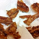 簡単カルシウム補給☆秋刀魚のパリポリ骨煎餅